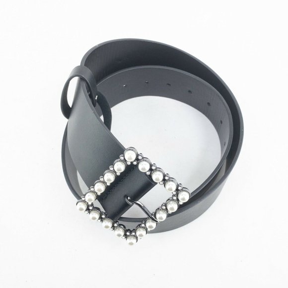 Zara Accessories - Zara Womens Black Adjustable Square Buckle Belt